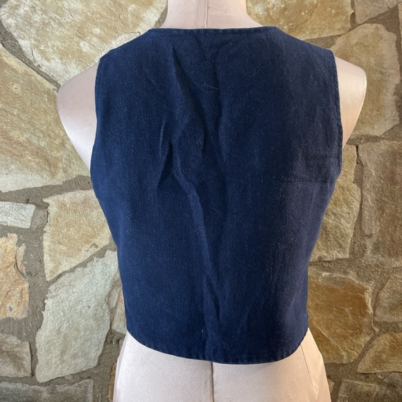 Vintage Handmade Denim Embroidered Vest 🌹 - Picture 8 of 8